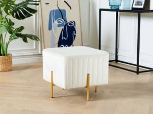 Hocker DAYTON Creme - Gold - Weiß - 48 x 41 cm