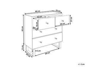 Commode NESLE Argenté - Verre - 80 x 80 x 35 cm