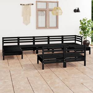 Garten-Lounge-Set Schwarz - Massivholz - Holzart/Dekor - 64 x 29 x 64 cm