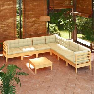 Garten-Lounge-Set Weiß - Massivholz - 64 x 29 x 64 cm