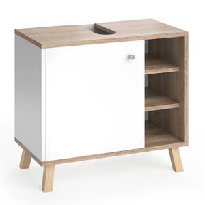 Meuble sous vasque simple Senyo 36350 Marron - Blanc