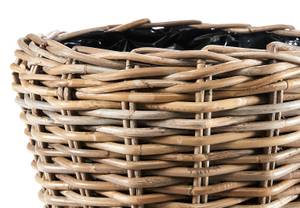 Blumentopf ROUNDKUBUGRY Grau - Rattan - 34 x 34 x 34 cm