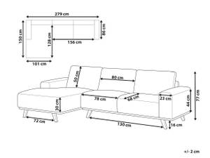 Ecksofa NORA Beige - Braun - Textil - 279 x 77 x 150 cm