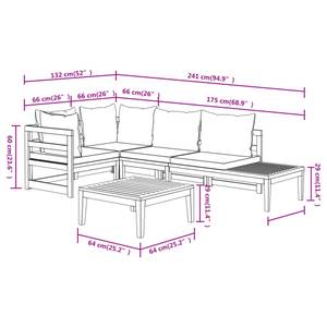 Garten-Lounge-Set (4-teilig) 3014466-4 Braun - Dunkelgrau - Grau