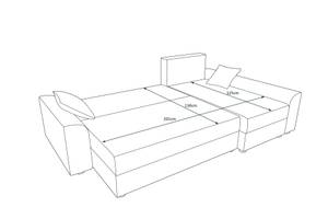 Ecksofa DENVI Schwarz - Rot - Ecke davorstehend links