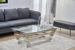 Couchtisch Drelm Silber - Metall - 130 x 45 x 70 cm