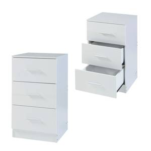 Set de 2 tables de chevet Aurdal Blanc crème brillant