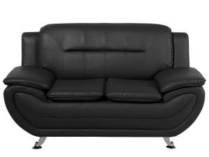 2-Sitzer Sofa LEIRA Schwarz - Silber