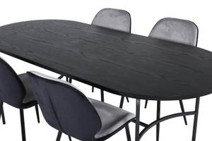 Essgruppe Skate (5-teilig) Schwarz - Massivholz - 90 x 75 x 200 cm