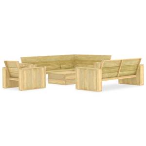 Salon de jardin Marron - Bois massif - Bois/Imitation - 75 x 31 x 75 cm