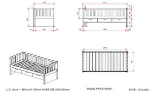 Kinderbett FRITZ KSB005 Weiß - Höhe: 86 cm