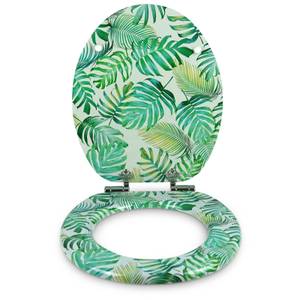 Premuim Abattant WC - Tropicales Vert - Blanc - Bois manufacturé - 38 x 5 x 44 cm