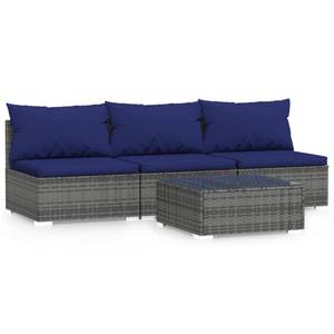 Garten-Lounge-Set (4-teilig) 3013629-2 Blau - Dunkelblau - Grau