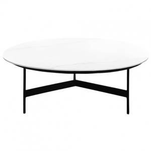 Table basse ronde plateau céramique ASHE Blanc - Céramique - 78 x 35 x 78 cm
