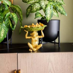 Deko Schale Banana Leaf Gold - Kunststoff - Stein - 24 x 22 x 14 cm