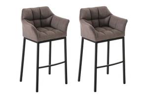 Tabouret de bar Damaso Lot de 2 Gris - Noir