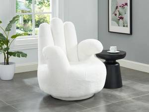 Fauteuil main CATCHY Blanc - Textile - 78 x 89 x 82 cm