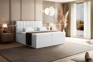 Boxspringbett MIAMI Hochglanz Weiß - Breite: 180 cm - H3