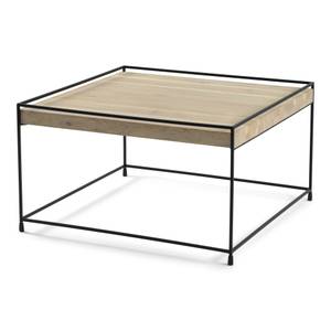 Couchtisch Thin Wood 80 Bianco Schwarz Schwarz - Metall - 80 x 46 x 80 cm