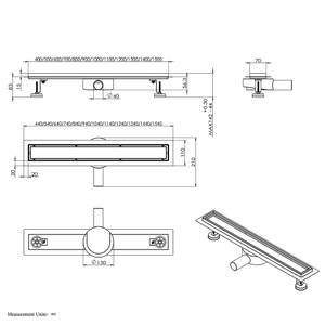 Aica Duschrinne 50 mit 360° Siphon Tiefe: 50 cm