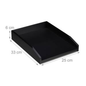 Schwarze Briefablage stapelbar Schwarz - Bambus - 25 x 6 x 33 cm