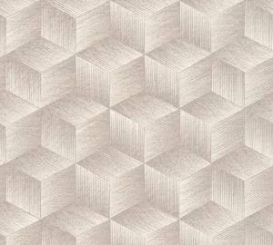 Grafiktapete 3D PVC-Frei Beige - Grau - Weiß