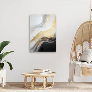 KUNSTDRUCK Golden Waves on Monochrome 5 60 x 90 cm