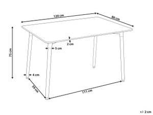 Table de salle à manger NEWBERRY Marron - Blanc - Bois manufacturé - 120 x 75 x 80 cm