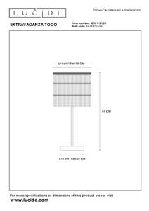 Dekorative Tischleuchte EXTRAVAGANZA Grau - Metall - Textil - 9 x 41 x 9 cm