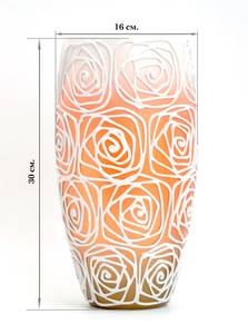 Vase en verre peint à la main Orange - Verre - 16 x 30 x 16 cm