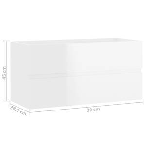 Meuble lavabo avec bassin 3007833-3 Blanc brillant - Largeur : 90 cm