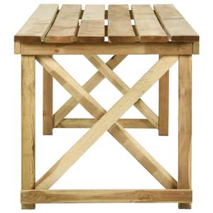 Table de jardin Marron - Bois massif - Bois/Imitation - 200 x 75 x 79 cm