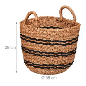 Aufbewahrungskorb aus Seegras Schwarz - Braun - Naturfaser - Rattan - 35 x 35 x 35 cm