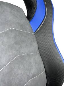 KAYELLES Fauteuil Gamer inclinable AZUL Noir - Bleu - Métal - Matière plastique - Cuir synthétique - 62 x 123 x 65 cm