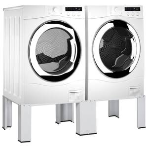 Waschmaschinensockel Weiß - Metall - 55 x 33 x 127 cm