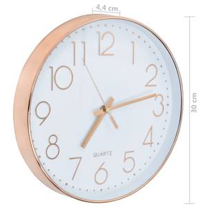 Wanduhr Gold - Kunststoff - 30 x 30 x 5 cm