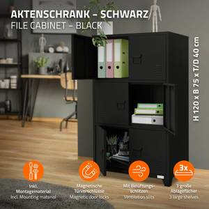 Aktenschrank abschließbar Schwarz