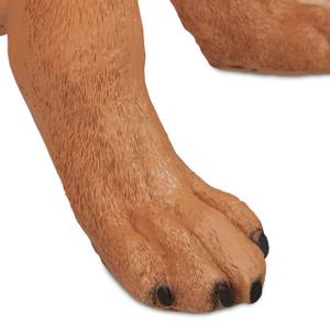 Lebensgroße Schäferhund Figur Schwarz - Braun - Rot - Kunststoff - Stein - 39 x 85 x 55 cm