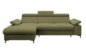 Ecksofa Schlaffunktion olive links Grün - Holz teilmassiv - 260 x 96 x 177 cm