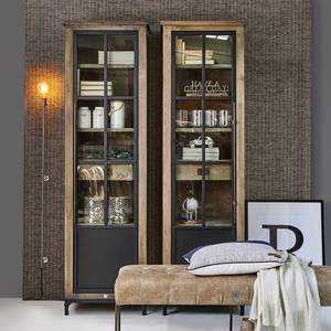 Schrank The Hoxton rechts S Schwarz - Massivholz - 65 x 214 x 45 cm