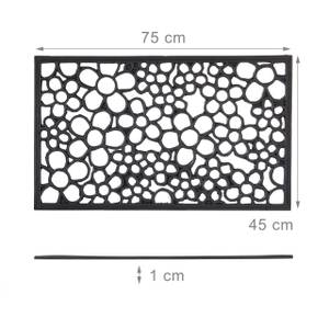Paillasson 75x45 cm tapis de sol Noir - Matière plastique - 75 x 1 x 45 cm