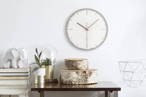 Horloge murale design THE EDGY. Blanc - Bois manufacturé - 29 x 29 x 1 cm