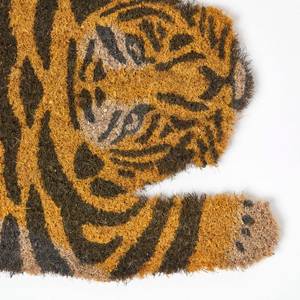 Rutschfeste Fußmatte in Tiger-Form Orange - Textil - 37 x 1 x 74 cm