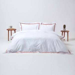 Weißes Bettwäsche-Set mit Rand Textil - 200 x 1 x 200 cm