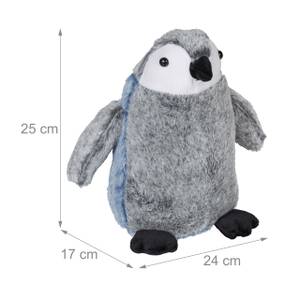 Türstopper Pinguin Blau - Grau - Weiß - Naturfaser - Kunststoff - Textil - 24 x 25 x 17 cm