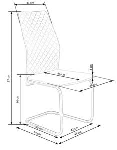 Stuhl K444 Grün - Textil - 44 x 97 x 54 cm