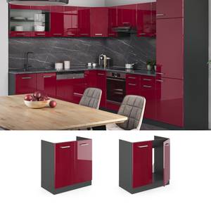 Meuble bas sous-évier R-Line 34921 Anthracite - Bordeaux brillant