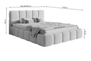 Bett mit Polsterrahmen CLOUDY Olivgrün - Breite: 200 cm