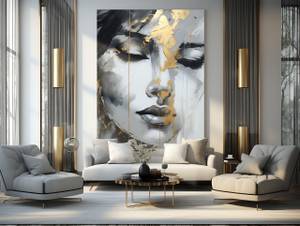 Image Sur Toile Visage Abstrait Portrait 70 x 100 x 100 cm