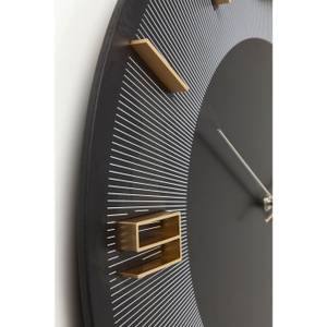 Horloge murale Leonardo Noir - Bois manufacturé - Métal - 49 x 49 x 5 cm